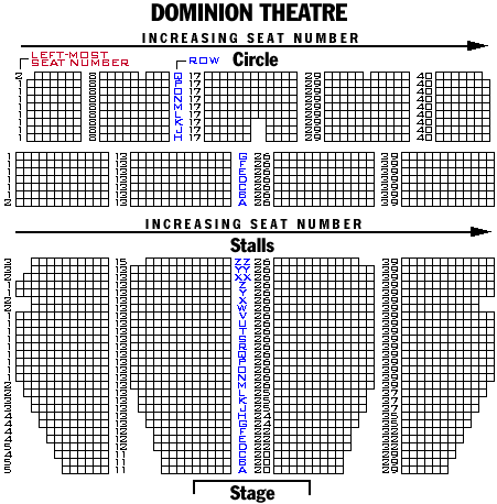 Dominion Theatre Seating Chart London